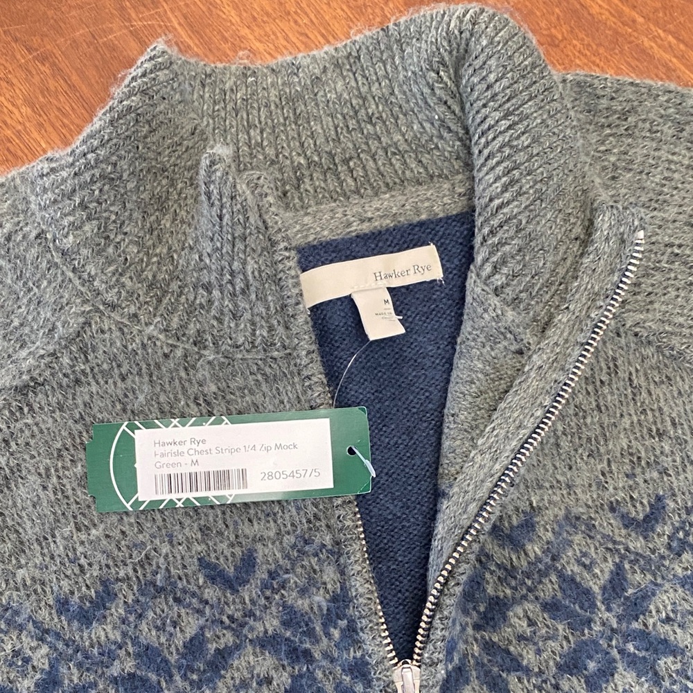 Gray and Blue Men's Sweater